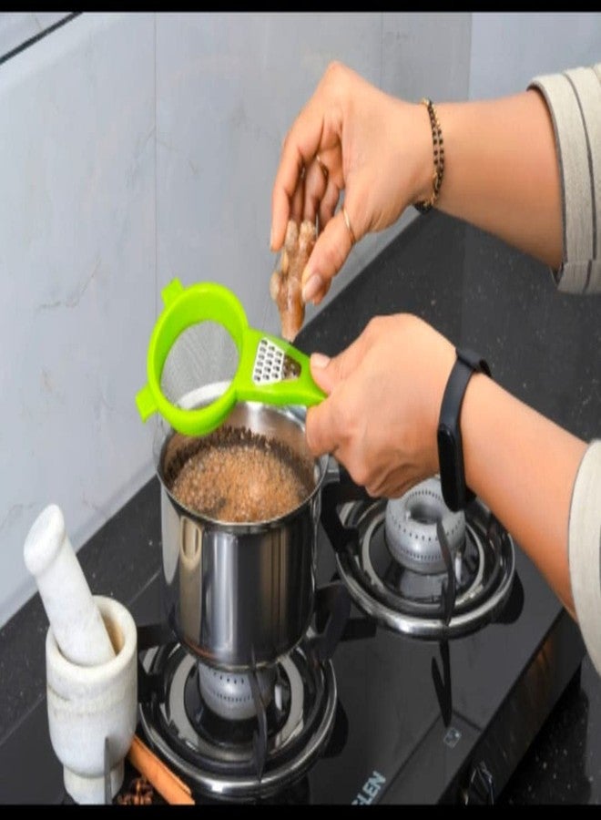 OMORTEX Kitchen King Combo Manual Hand Blender Whisk Wooden Masher and 2 in 1 Strainer Set of 4 Multipurpose Kitchen Preparation Tools for Mixing Mashing Straining Daily Cooking Use - Image 3